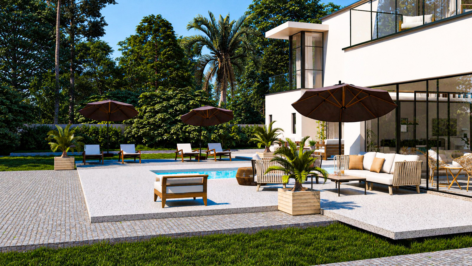 Outdoor lounge and pool terrace