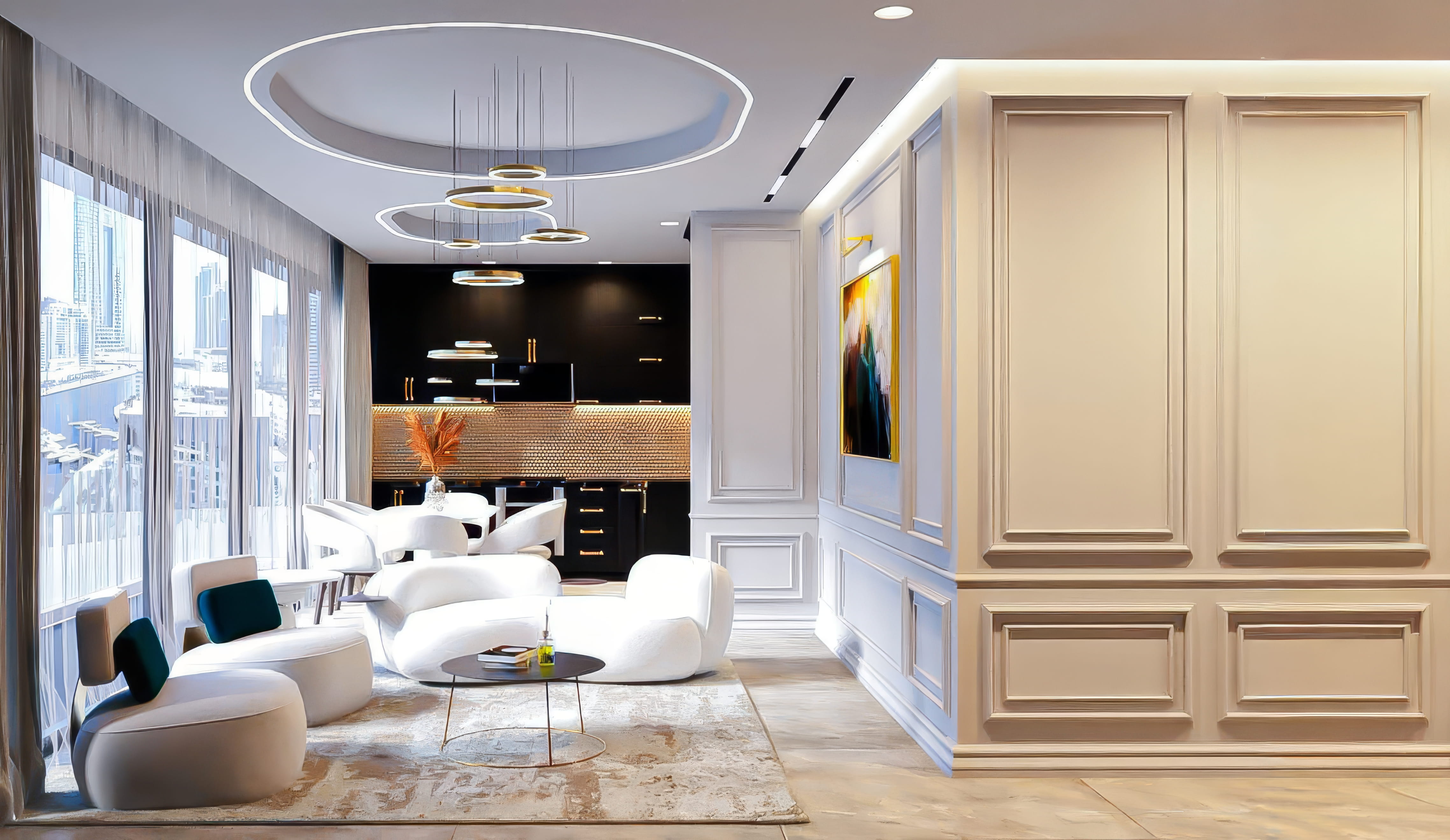 Dubai Marina Apartment living room interior