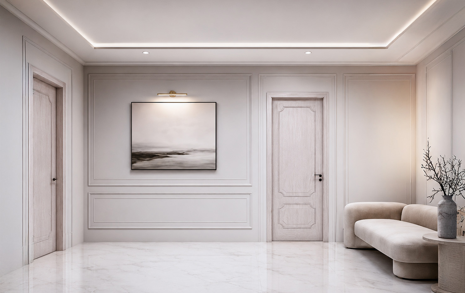 Refined entrance hall in Business Bay Apartment, Dubai